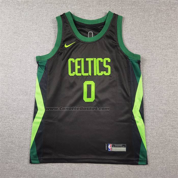 Maglia Bambino Boston Celtics Jayson Tatum No 0 Citta 2024-25 Nero